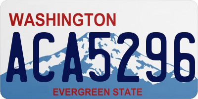 WA license plate ACA5296