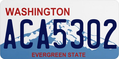 WA license plate ACA5302