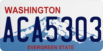 WA license plate ACA5303