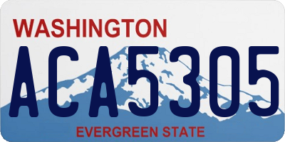 WA license plate ACA5305