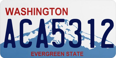 WA license plate ACA5312
