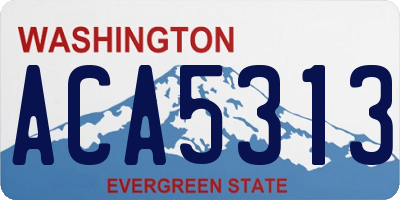 WA license plate ACA5313