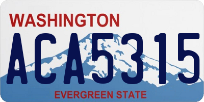 WA license plate ACA5315