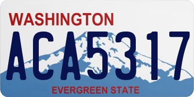 WA license plate ACA5317