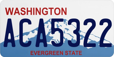 WA license plate ACA5322