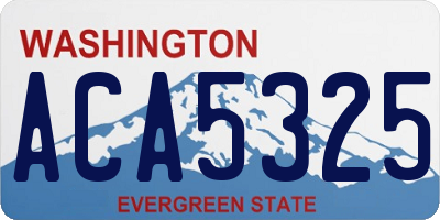 WA license plate ACA5325