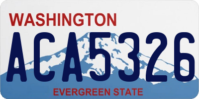 WA license plate ACA5326
