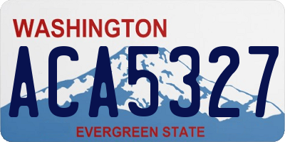 WA license plate ACA5327