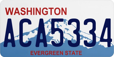 WA license plate ACA5334