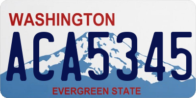 WA license plate ACA5345