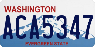 WA license plate ACA5347
