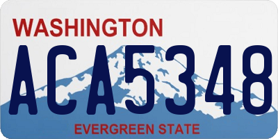 WA license plate ACA5348