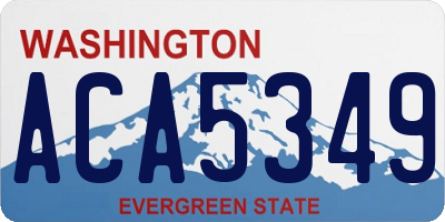 WA license plate ACA5349