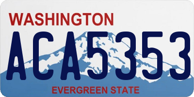 WA license plate ACA5353