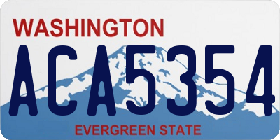 WA license plate ACA5354