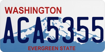 WA license plate ACA5355