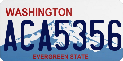 WA license plate ACA5356