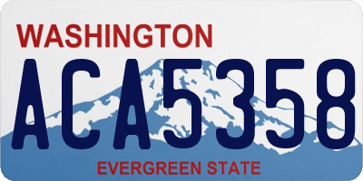 WA license plate ACA5358