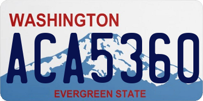 WA license plate ACA5360