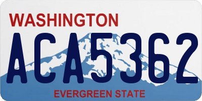 WA license plate ACA5362