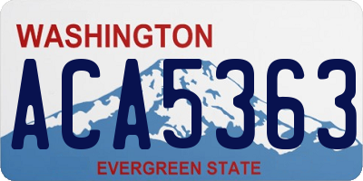 WA license plate ACA5363