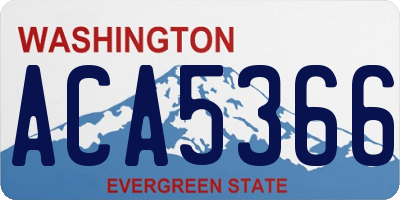 WA license plate ACA5366