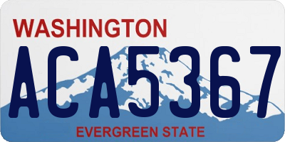 WA license plate ACA5367