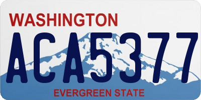 WA license plate ACA5377