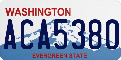 WA license plate ACA5380