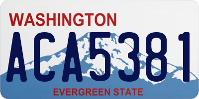 WA license plate ACA5381