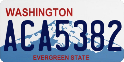 WA license plate ACA5382