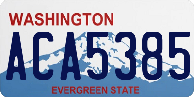 WA license plate ACA5385