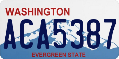 WA license plate ACA5387