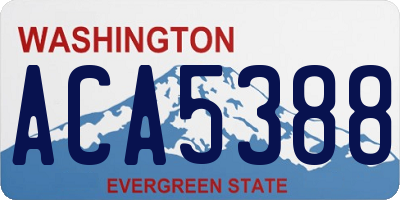 WA license plate ACA5388
