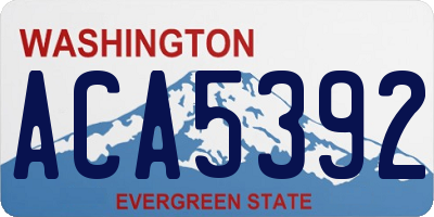 WA license plate ACA5392