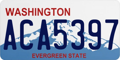 WA license plate ACA5397