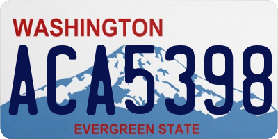 WA license plate ACA5398