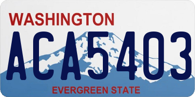 WA license plate ACA5403