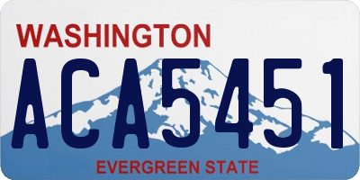 WA license plate ACA5451