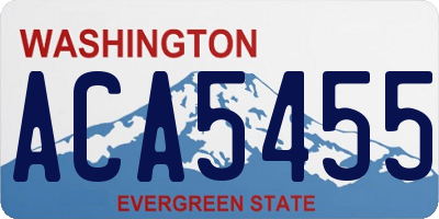 WA license plate ACA5455