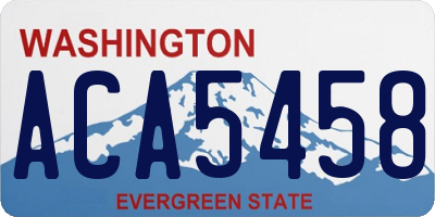 WA license plate ACA5458