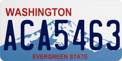 WA license plate ACA5463