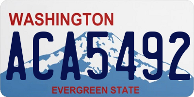 WA license plate ACA5492