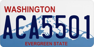 WA license plate ACA5501