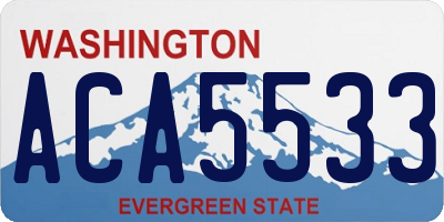 WA license plate ACA5533