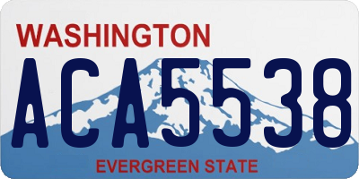 WA license plate ACA5538