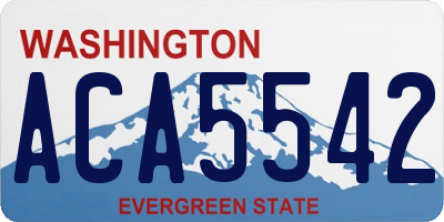 WA license plate ACA5542