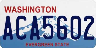 WA license plate ACA5602