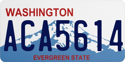 WA license plate ACA5614