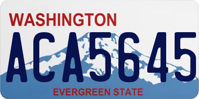 WA license plate ACA5645